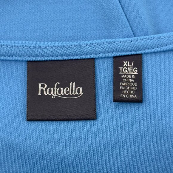 Rafaella Womens Silver Beaded Tunic Top SZ XL Blue Stretch Polyester V-Neck - Picture 2 of 13